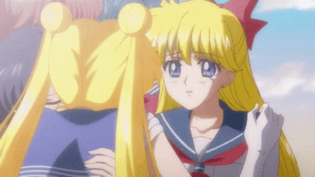 Sailor Venus Hugging Artemis GIF