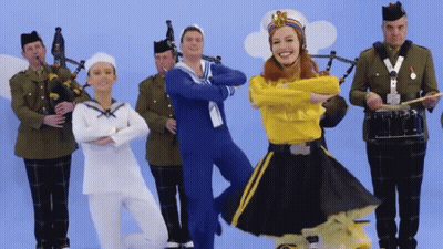 Sailors And Soldiers Dancing GIF
