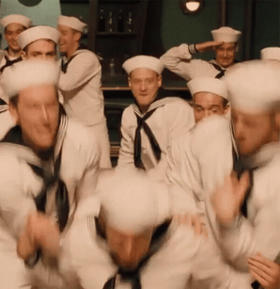 Sailors In White Hats Dancing GIF