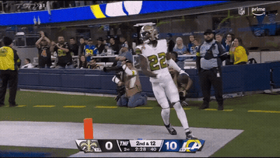 Saints Player Celebrating Touchdown Against Ravens GIF