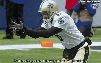 Saints Player With Fox Sports Ad Behind GIF