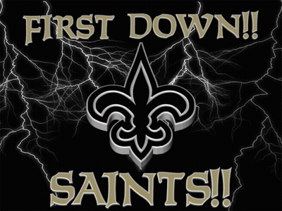 Saints Word On Black Background With Lightning GIF