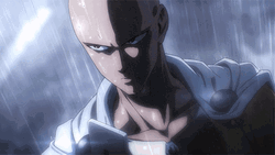 Saitama Glaring In The Rain GIF