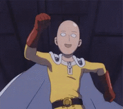 Saitama Happy Running GIF
