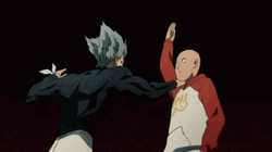 Saitama Hitting Garou GIF