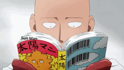 Saitama Reading Manga GIF
