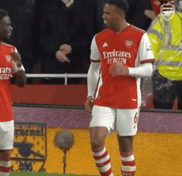 Saka And Gabriel Magalhães Hug GIF