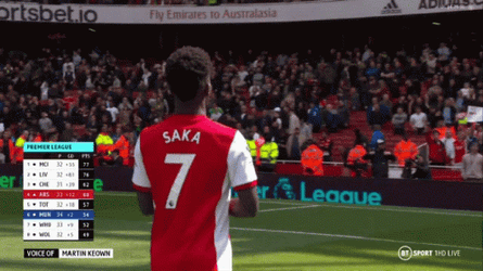 Saka Looking At The Audiences GIF