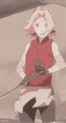 Sakura Haruno Holding A Sword GIF