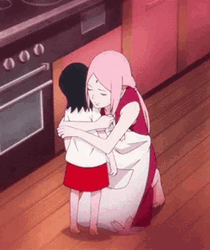 Sakura Haruno Hugging Daughter GIF