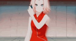 Sakura Haruno Removes Head Band GIF