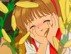 Sakura Kinomoto Anime Blooming Flowers GIF