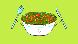 Salad Eat Me Kawaii Art GIF