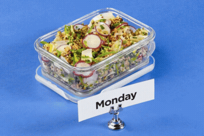 Salad In Container With Monday Sign GIF