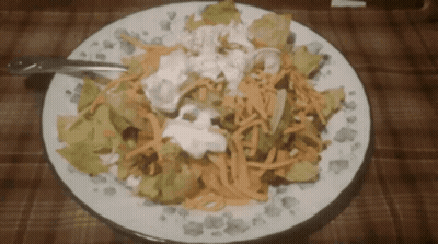 Salad On Plate With Fork GIF