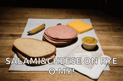Salami And Cheese Sandwich On Rye GIF