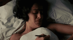 Salma Hayek Crying In Bed GIF