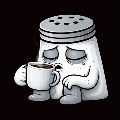 Salt Shaker Crying Holding Coffee GIF