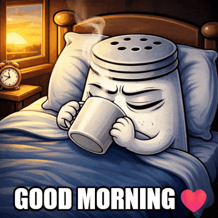 Salt Shaker Drinking Coffee Good Morning GIF