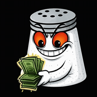 Salt Shaker Holding Stack Of Money GIF