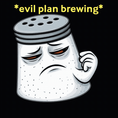 Salt Shaker Sad Face Evil Plan Brewing GIF