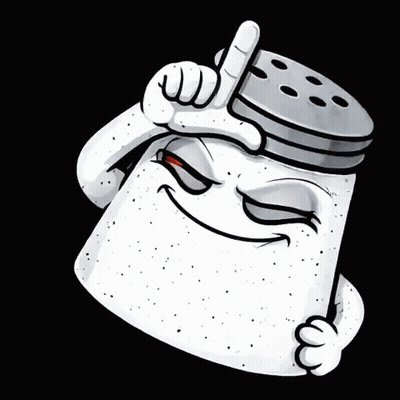 Salt Shaker With Red Eyes Pointing Up GIF