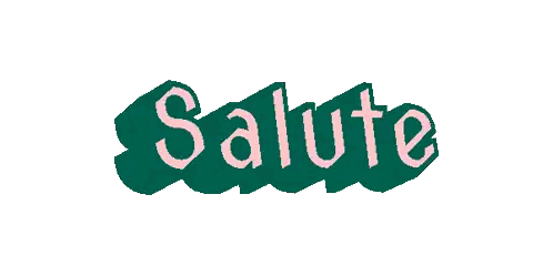 Salute In Green And Pink Sticker