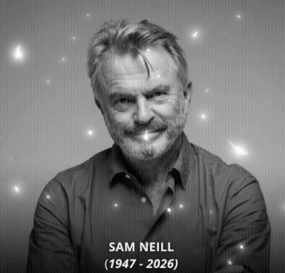 Sam Neill Black and White Photo