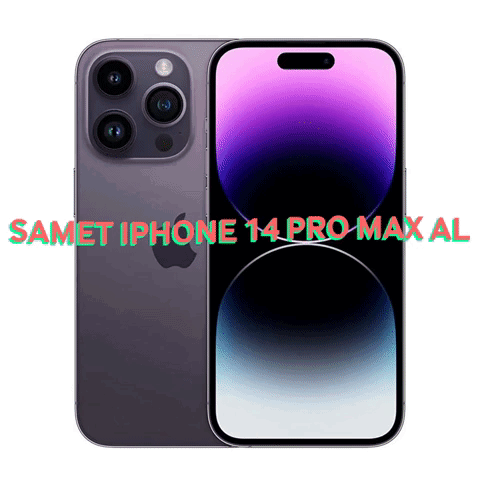 Samet Iphone 14 Pro Max Al Is Displayed On The Front And Back Of A Phone GIF