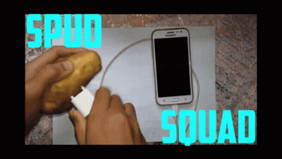 Samsung Phone Charged By Potato Spud Squad GIF