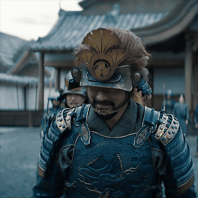 Samurai Armor Man In Front Of Temple GIF