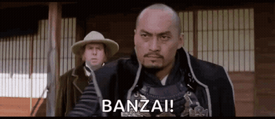 Samurai Armor Man Saying Banzai GIF