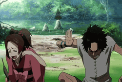 Samurai Champloo Mugen And Fuu Laughing GIF