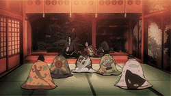 Samurai Champloo Mugen Jin Fighting In Background GIF