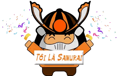 Samurai Holding Toi La Samurai Sign Sticker