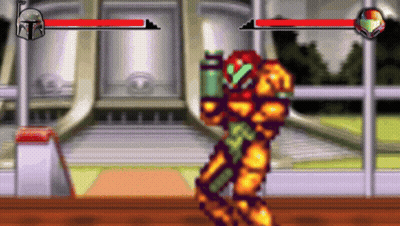 Samus Fighting Boba Fett GIF