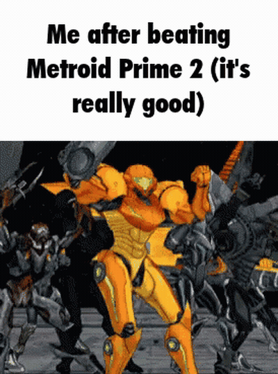 Samus From Metroid Prime 2 Dancing With Robots GIF