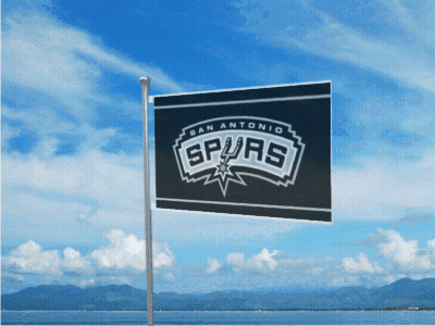 San Antonio Spurs Flag Flying In Wind GIF