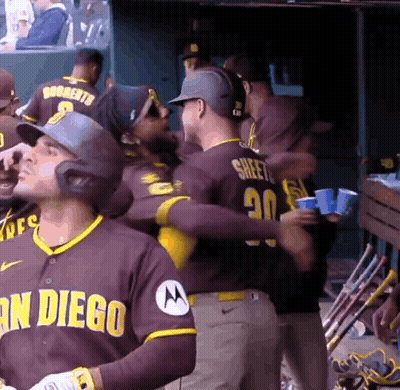 San Diego Baseball Players Hugging GIF