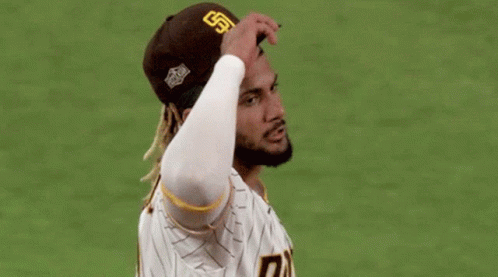 San Diego Padres Baseball Player Covering Eyes GIF