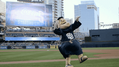 San Diego Padres Mascot Standing GIF