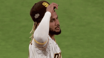 San Diego Padres Player Covering Eyes GIF