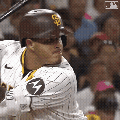 San Diego Padres Player Swinging At Pitch GIF