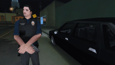 San Francisco Police Officer In Front Of Car GIF
