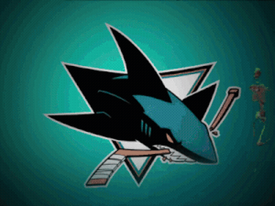 San Jose Sharks Logo On Green Background GIF