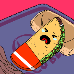 Sandwich Crying Emoji Sucking Hot Sauce