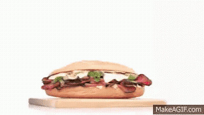Sandwich On Wooden Cutting Board GIF