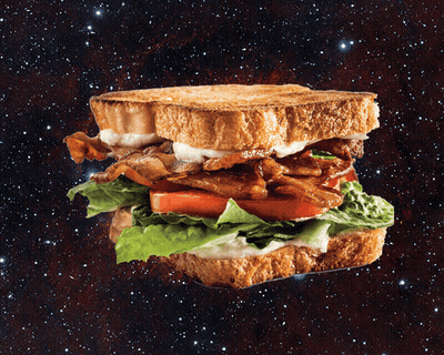 Sandwich With Lettuce Tomato And Bacon Floating GIF