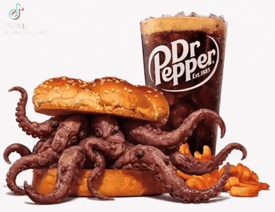 Sandwich With Octopus Tentacles And Dr Pepper GIF