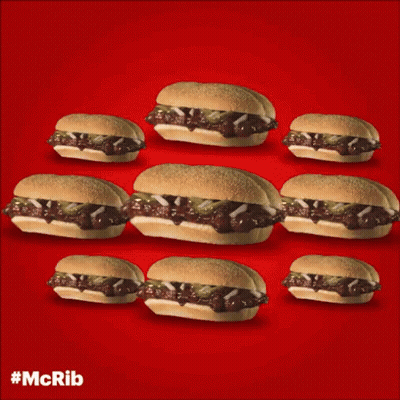 Sandwiches On Red Background #Mcrib GIF